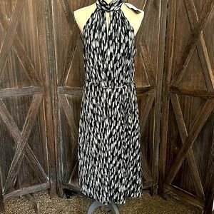 NWT Banana Republic Dress sz Medium. Black, grey & white sleeveless.